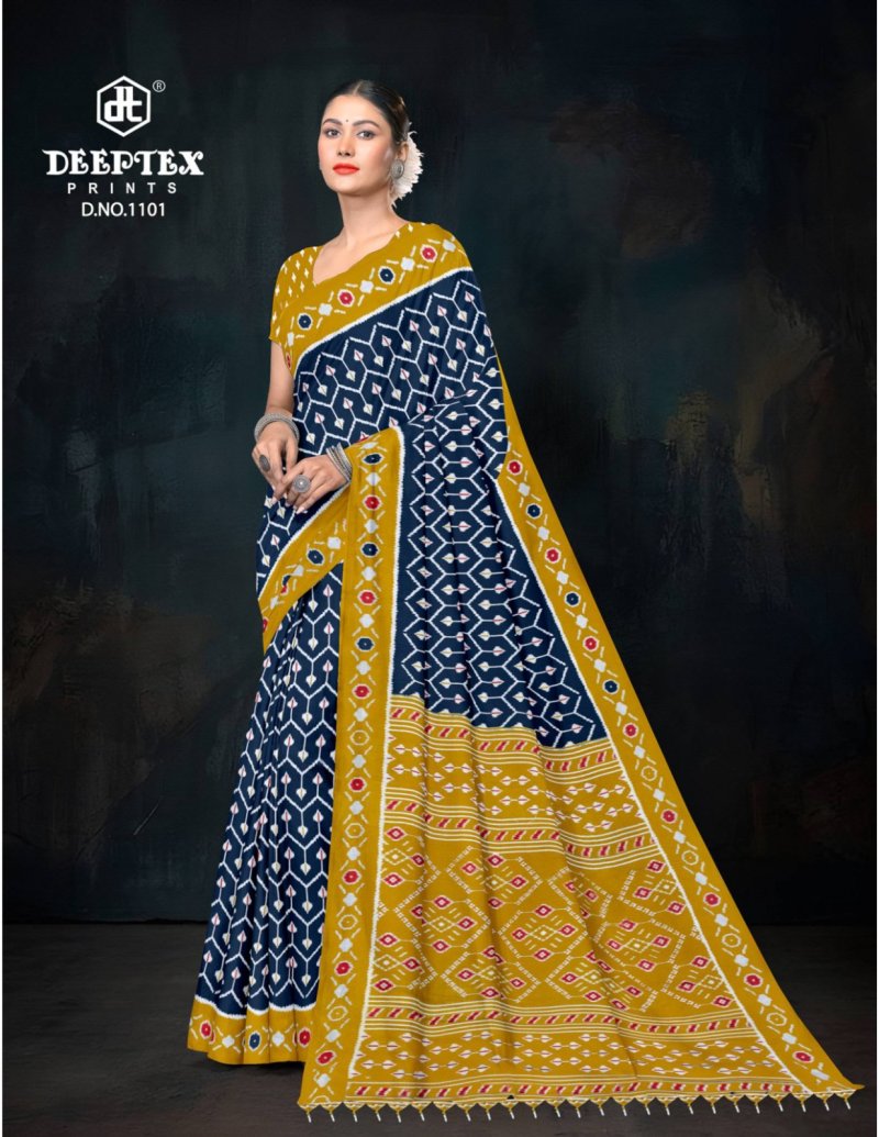 Ikkat Special 11 By Deeptex Cotton Printed Saree